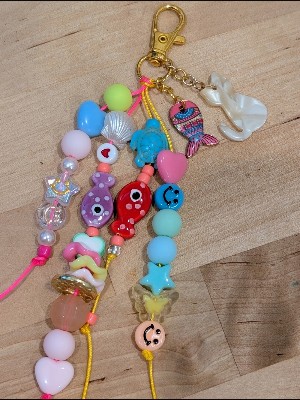 Colorful Beaded Keychain Charm
